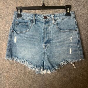 TGLA Women's Size 26 cut off Ripped cheeky distressed blue denim Shorts